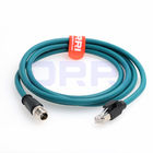 Câble Ethernet M12 flexible, X-codé 8 Polonais au câble protégé par Cat6 d'interface de RJ45 Gigabit Ethernet